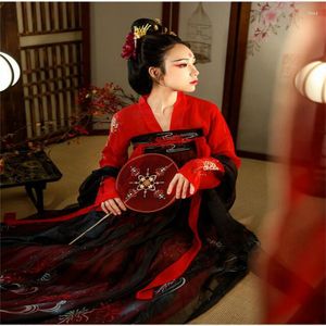 Casual Dresses 2023 Red Hanfu Women's Chest-length Traditional Daily Embroidery Suit Of Cosplay Party Game Vintage Dress Gift