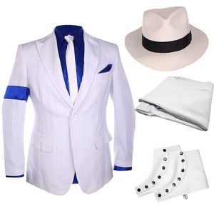 Erkeklerin Trailtsuits Classic Mj Michael Smooth Criminal Stripe Suit Ceket Blazer Hayranlar İçin Tam Set Parti Gösterimi Taklit Özelleştir Hediyesi 230224