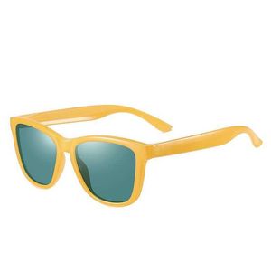 Sunglasses DOKLY Unisex Yellow Frame Green Lens Sunglasses Mirror Oculos Sun Glasses Gafas De Sol fashion Sunglasses Women Eyewear G230223