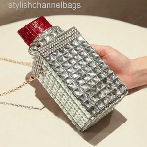 Totes Rhinestone Purse Luxury Designer Handbag Personalized Clutch Evening Bag Female Diamond Lipstick Party Prom Wallet Wedding Pouch 0224/23