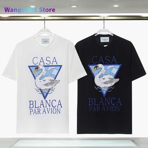 wangcai01 T-shirts pour hommes Harajuku 23SS Printemps Nouveau Casablanca tter Impression Noir T-shirt Haute Qualité Hommes Femmes 100% Coton Casual Mode Tee 0224H23