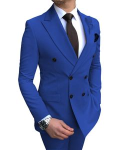 Мужские костюмы Blazers Blue 2 штуки Slim Fit Casual Business Groomsmen Grey Black Lycedos для свадебного костюма блейзер