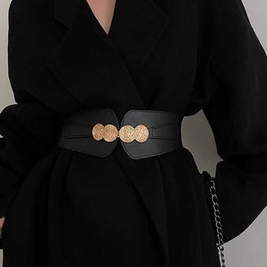 Belts Elastic Wide Waist Closure Women Belt Fashion Alloy Buckle Slim Body Waist Strap Lady Suit Coat Skirt Dress Decorative Waistband Z0223