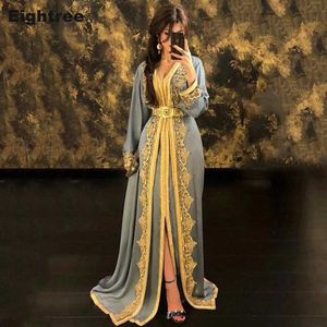 Party Dresses Eightree Hunter Moroccan Kaftan Evening Dresses Lace Appliques Arabic Muslim Special Occasion Dresses Custom Formal Prom Dress