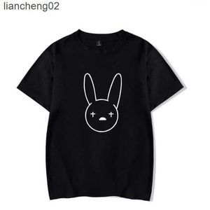 Herr t-shirts rappare dålig bunny vintage hip-hop t-shirt män tryck kort ärm bomull t skjortor sommar casual musik tee shirt estetiska kläder w0224