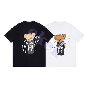 Masowa marka Mens T Shirt Angry Bear Print Krótkie rękawie zaokrąglenia Summer Casual Top