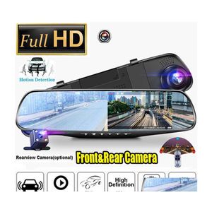 car dvr Car Dvrs Dvr Speedcam Rearview Mirror Camera Radar Detector Video Recorder Fl Hd 1080P Dash Dual Lens Driving Drop Delivery Mobiles Dhpqc