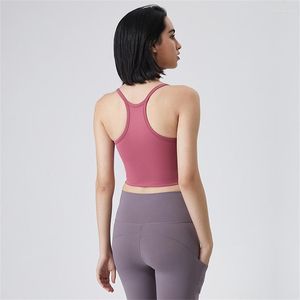 Yoga Outfit Top Damen BH Weste I-beautiful Rücken Nude Feuchtigkeitstransport Gym Sport mit Brustpolster Fitnessunterwäsche mit hohem Halt