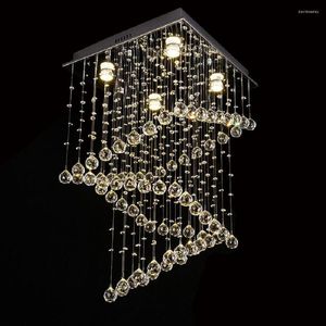 Lustres de cristal luxo quadrado led iluminação moderna decoração para casa grande lâmpada pendurada para sala estar restaurante villa escadas