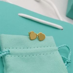 Couple hearts tag women designer earring for teen girls 12 14 years old trendy tiktok hip hop silver color fashion ohrringe luxury stud plated gold earrings ZB006 E23