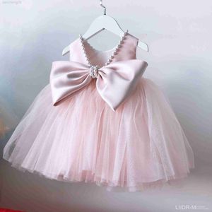 Girl's Dresses Girls Dress Pearl Princess For Birthday Party Little Bridesmaid Wedding Girls Dresses Ball Gown Baby Baptism Christening Dresses W0224