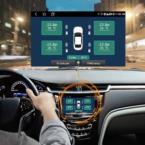Araba Radyosu DVD'si için Xinmy Android TPMS Lastik Basınç İzleme Sistemi Yedek Lastik Dahili Harici Sensör USB TMPS