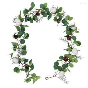 Decorative Flowers Halloween Decoration Artificial Vine Pumpkin Rattan Fake Plant DIY Harvest Festival Christmas Year Home Decor Garland