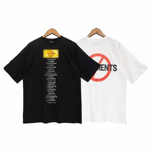 トレンディ2022夏のvtm no po letters印刷ゆるいカジュアルユースカップルTシャツ