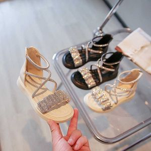 Sandaler Summer Korean Girl Roman Sandals Children's Fashion Princess Kids Beach Shoes Good Quality Platform Footwear Z0225