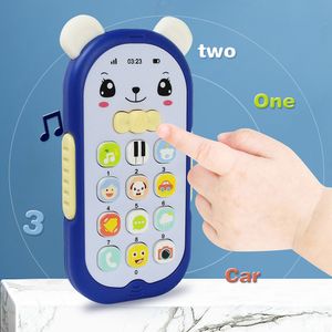 Toy Walkie talkies baby telefon leksak telefonmusik ljudmaskin med teether för barn spädbarn tidig pedagogisk leksak mobiltelefon sov leksaker gåva 230225