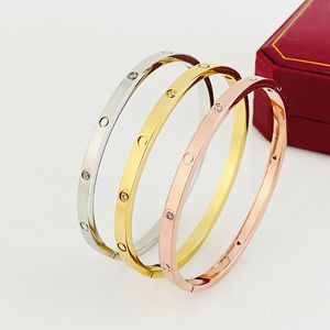gold curb bracelet 4mm titanium steel bracelet gold silver and rose woman man luxury bangle couple jewelry lover gift no box