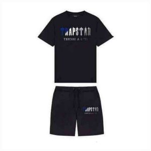 Trapstar Mens Shorts and T -Thirt Set Tracksuits Projektowanie pary Haft ręcznik