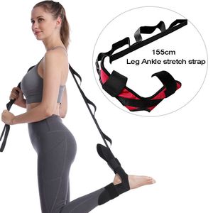 Yoga Stripes 155cm Perna A tornozelo de apoio ao ligamento de cinturão de cinto de alongamento Strap Strap Fasciitis Fasciitis Treinamento de ioga Cintos de ioga J230225