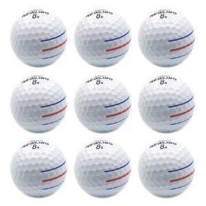 Golfbälle, 12 Stück, 3 Farblinien, Ziel, Super-Langstrecken-3-teilige Schichtball für professionelles Wettkampfspiel, Marke 230225
