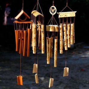 Duvar Çıkartmaları Bambu Rüzgar Çanları Kolye Balkon Açık Yard Bahçe Ev Dekoru Antika Rüzgar Çantası El Yapımı Windchime Kapalı Asma El Sanatları 230225