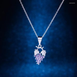 Kedjor lila bladig blank silverpläterad halsband sterling-silver-jewelry pandant mode smycken dnarvkso