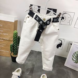 Jeans Boys Pants Children s Trousers Pure Cotton Leisure Kids Wear Casual Brand Straight Fashion Belt 230224