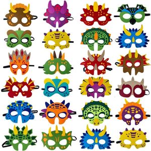 Máscaras de festa 24 PCs Dinosaur Material Supplies Dino Decoração Diferentes tipos para Halloween aniversário de Natal 230225