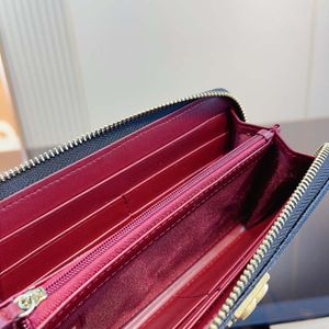 Klasik havyar cüzdan kadın tasarımcısı lüks deri kart çantası fermuar açılış moda çok yönlü parça