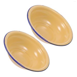 Tigelas tigas tigela Bacia de esmalte Sopa de esmalte de tanque vintage decoração banheiro banheiro grande lave de lavagem de spa servir acessórios pratos de salada metal