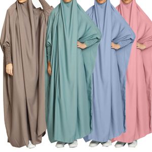 Ethnic Clothing Hooded Abaya Muslim Women Prayer Garment Hijab Dress Arabic Robe Overhead Kaftan Khimar Jilbab Eid Ramadan Gown Islamic Clothes 230224