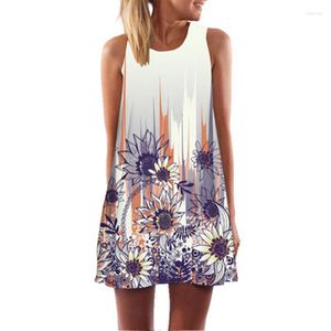 Casual Dresses Fashion Women Skirt Dress Beautiful Flower 3D Print Summer Bohemian Style Open Shoulder Mini
