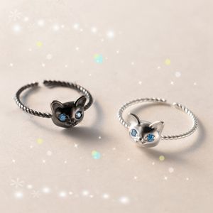 10 Stück Mode niedliche Katze Fingerring offenes Design für Frauen junges Mädchen Kind Geschenk Schmuck