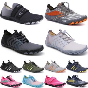 Homens mulheres esportes aqu￡ticos Sapatos de ￡gua de ￡gua preta branca cinza azul rosa ao ar livre sapatos de praia 030