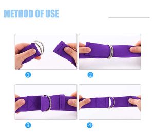 Yoga Stripes 18mx38cm Yoga Strap Durable Cotton Exercise Straps Adjustable DRing Buckle Gives Flexibility for Yoga Stretching Pilates J0225