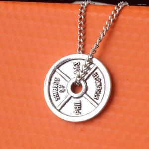 Pendant Necklaces Occident Fashion Men And Women Titanium Steel Small Necklace Couple's Sweater Decorative Chain Alloy Dumbbell