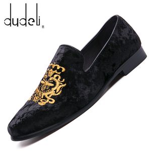 Dress Shoes Formal Men Classic Italian Brand Party Coiffeur Embroidery s Loafers Sepatu Slip On Pria 48 Bona 230224