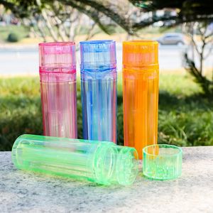 Plastic Container Case Storage Double Pipe Tapered Rolling Set Tobacco Grinder 2 In1 One Piece Filling Horn Tube Pre Roll Cone Roller Cigarette Smoking Maker