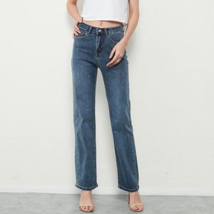 Women's Jeans ZHISILAO Stretch Straight High Waist Jeans Women Vintage Baggy Full Length Long Denim Trousers Streetwear Jeans 230225