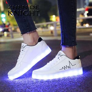 Tênis tamanho 3041 brilhando para crianças meninos meninas sapatos luminosos com luz solteira solteira luminária de LEDs de LED USB cobrado 230225