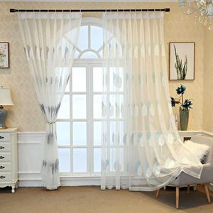 Curtain  Drapes Home Curtains Sheer For Living Room Modern Leaves Voile Bedroom Tulle Shower Lace Window