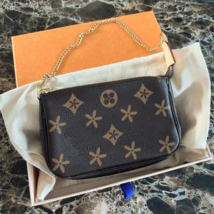 Yeni lüks cüzdan m80399 kadın erkek tasarımcısı vintage pochette Accessoires 2 omuz zinciri moda omuz debriyaj çanta çapraz çantaları ile gerçek deri