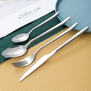 4 Pieces Flatware Set 18 0 Silverware Set Fork Knife and Spoon Steel Tableware