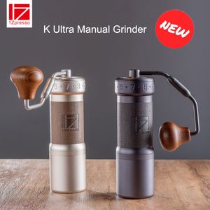 Grinhador de café manual 1zpresso K Ultra Grinder com alça dobrável mais portátil de 48 mm de ajuste externo 10 números 100 cliques 230224