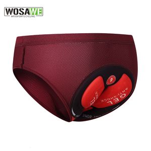 Cycling Underwears WOSAWE Men Cycling Underwear with gel pads Briefs Shorts Quick-dry Sports Tight MTB Bicycle Riding Shorts 230224