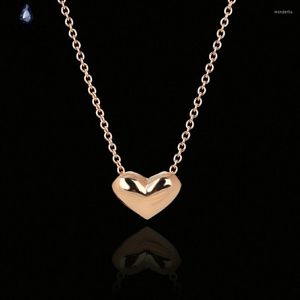 Pendant Necklaces DAN'S Simple Elegant Love Heart Cute Chain & Pendants Rose Gold Color Metal Fashion Jewelry For Women