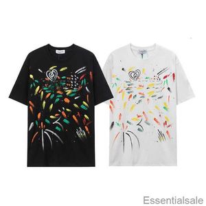 T Shirts Lanvins 2023 Spring Summer Luxury Graffiti Pattern Designers Tees Fashion French High Street Short Sleeve Casual Sports T-shirt ZPDR