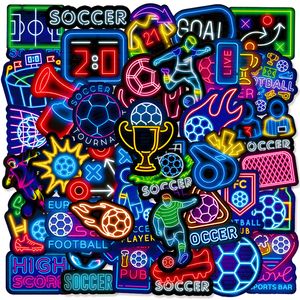 50Pcs neon soccer stickers football fluorescence Graffiti Kids Toy Skateboard car Motorcycle Bicycle Sticker Decals Wholesale