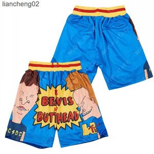 Pantaloncini da uomo Beavis And Butt-Head Music Show televisivo Anni '90 Pantaloncini da basket Pantaloni sportivi Stitched275Y W0225