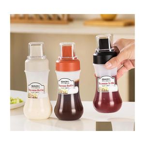 car dvr Herb Spice Tools 350Ml 5 Hole Squeeze Connt Bottles With Nozzles Plastic Ketchup Mustard Sauces Olive Oil Kitchen Accessories Drop Dhfhg